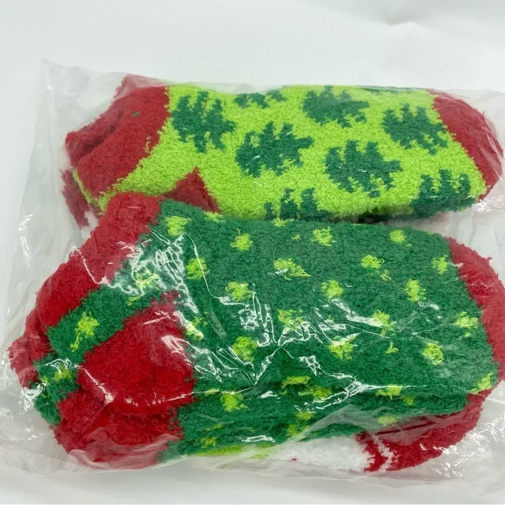 Women’s Fuzzy Plush Cozy Christmas Ankle Socks New